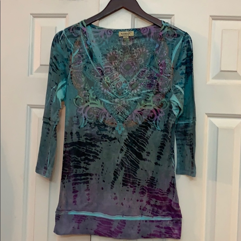 Oneworld Mixed Color Print Tee Like - image 1